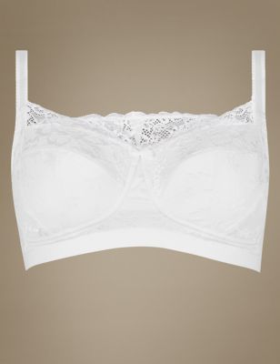 Post Surgery Jacquard Lace Padded Balcony Bra A-DD